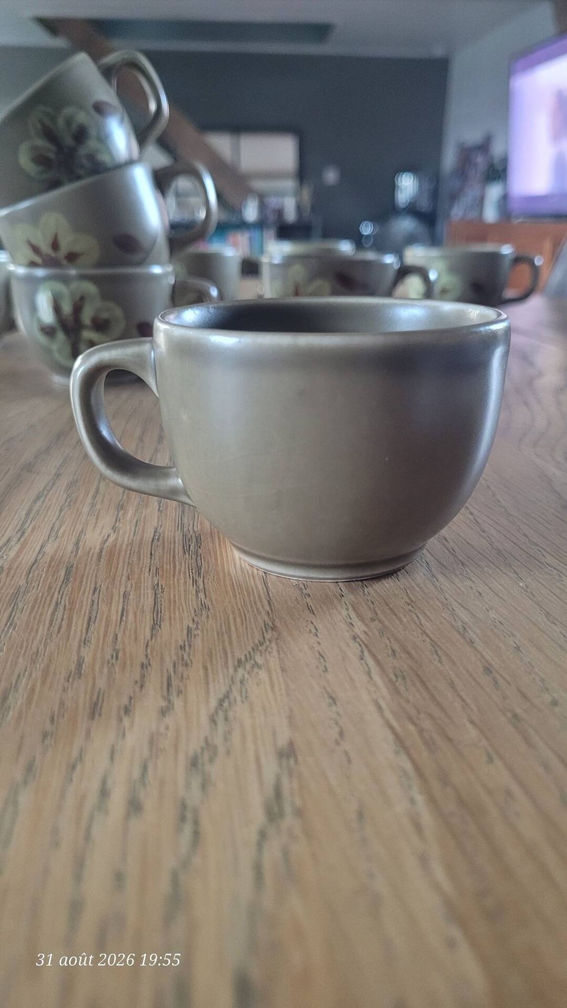 Service à café en grès des ateliers d'art du Revernay  -  France