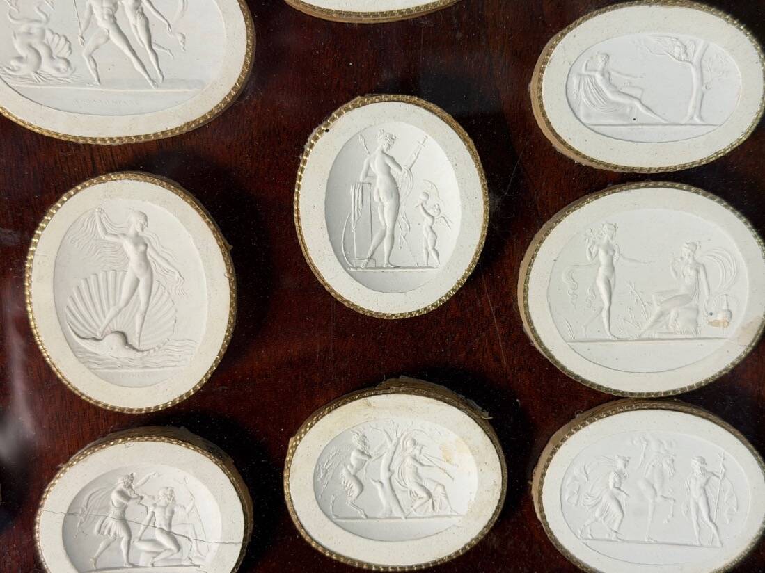 Collection of intaglio casts, souvenir of the Grand Tour, workshop of P. Paoletti, circa 1820.
