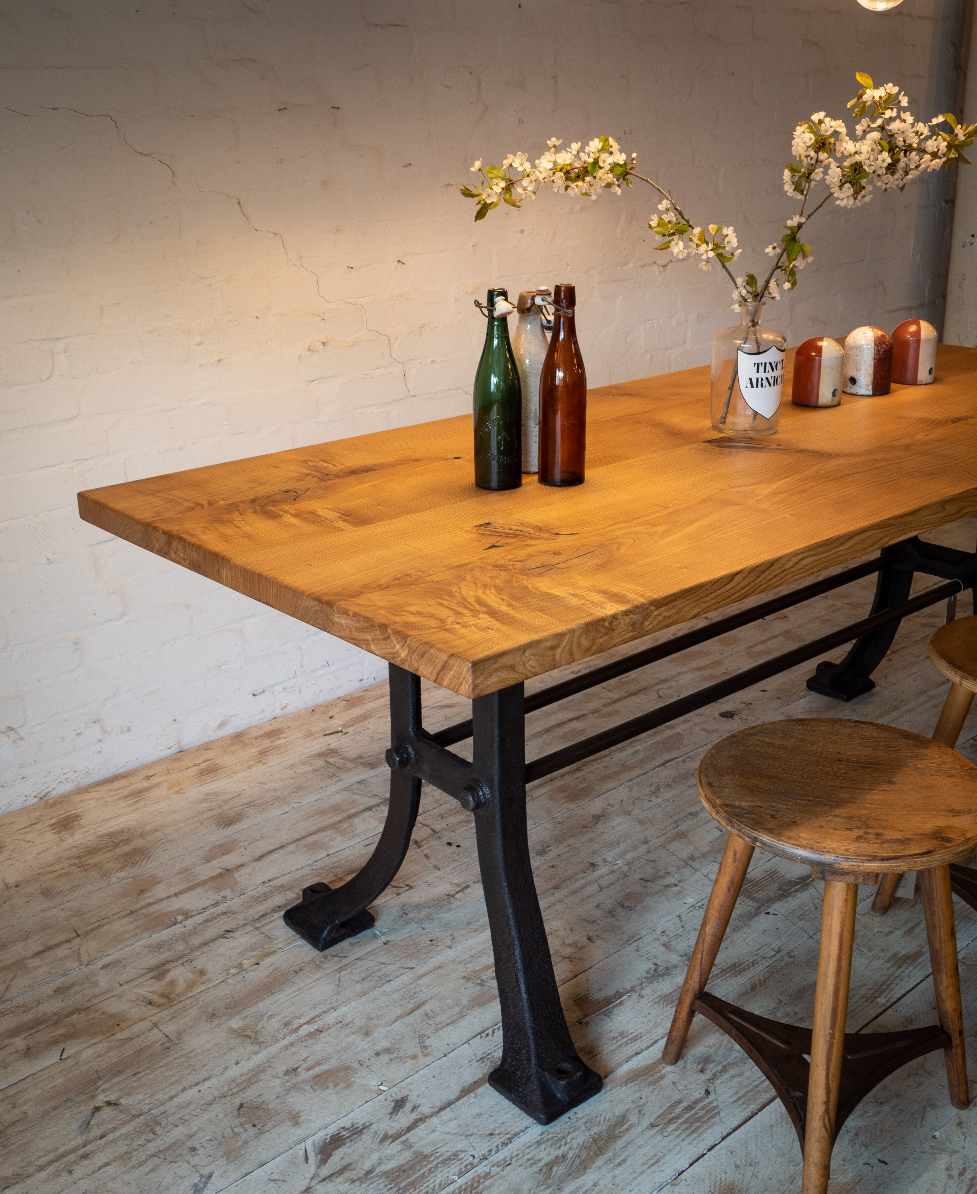 Industrial table oak