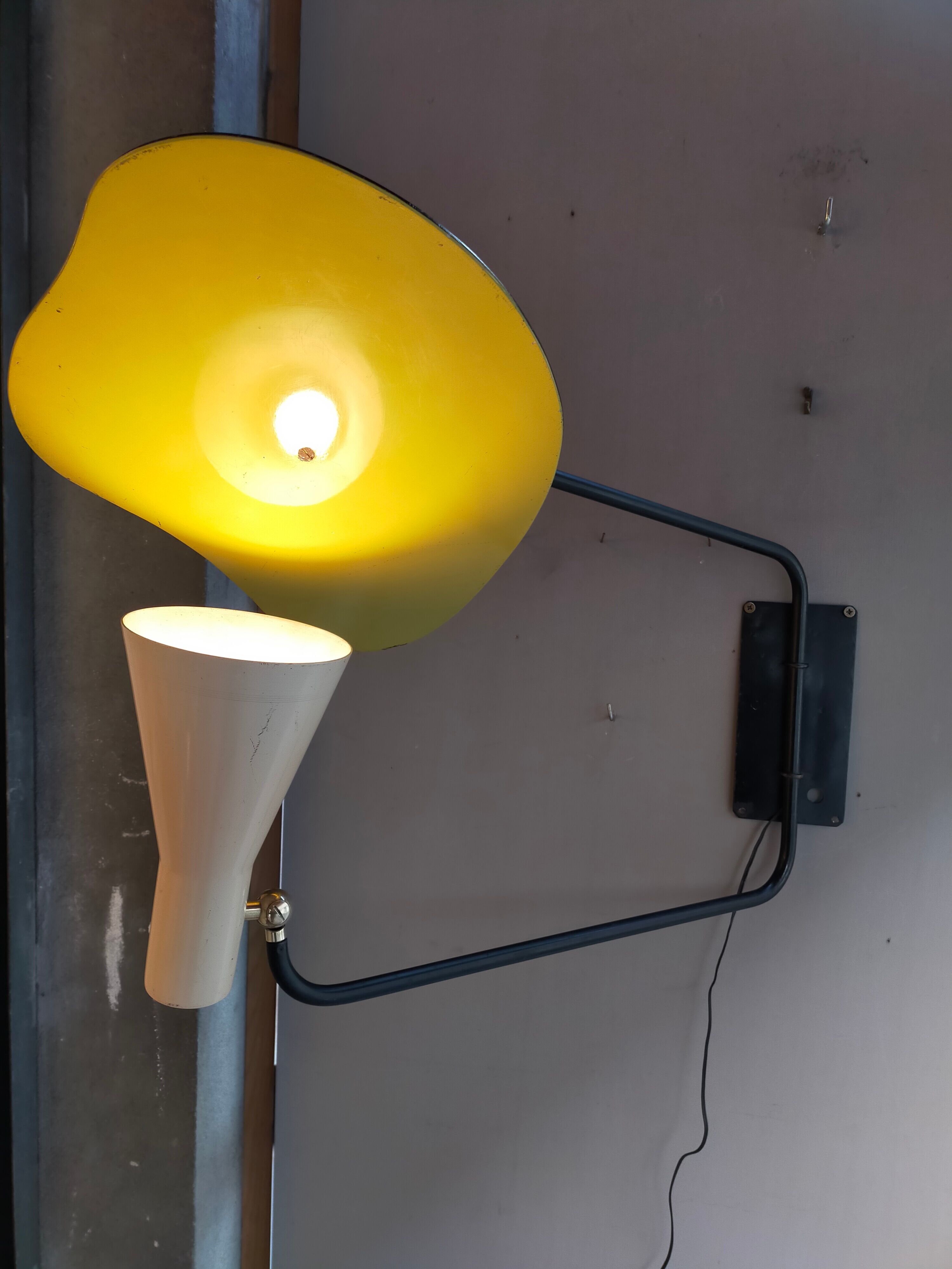 Reflector stem wall lamp from the 50s