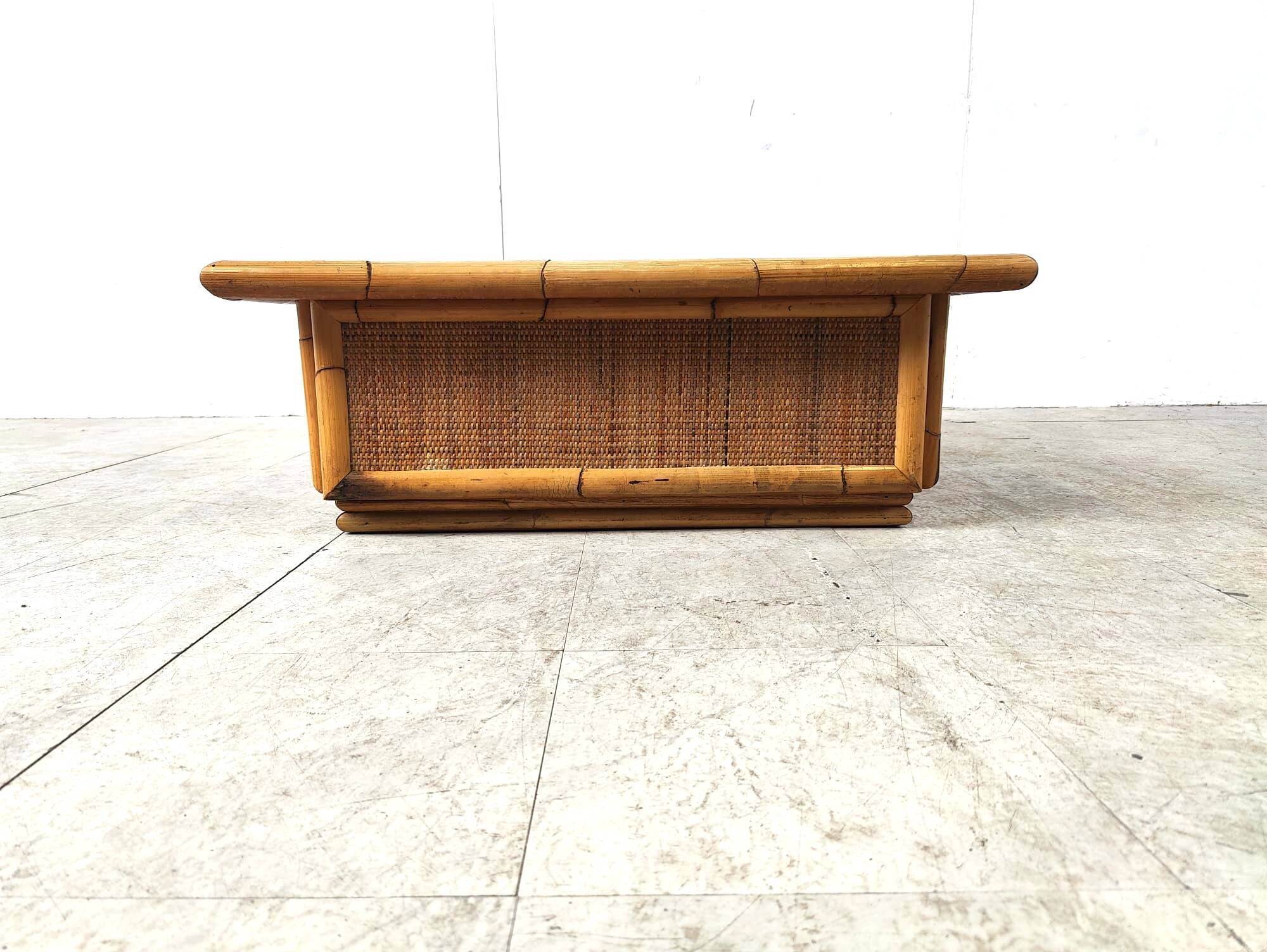 Bamboo coffee table by Dal Vera, 1970s