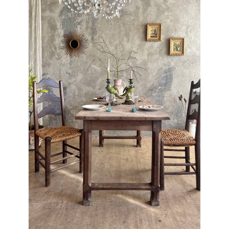 Pair of straw chairs