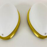 Pair of opaque glass wall lamps by Peill & Putzler, 1970, Germany