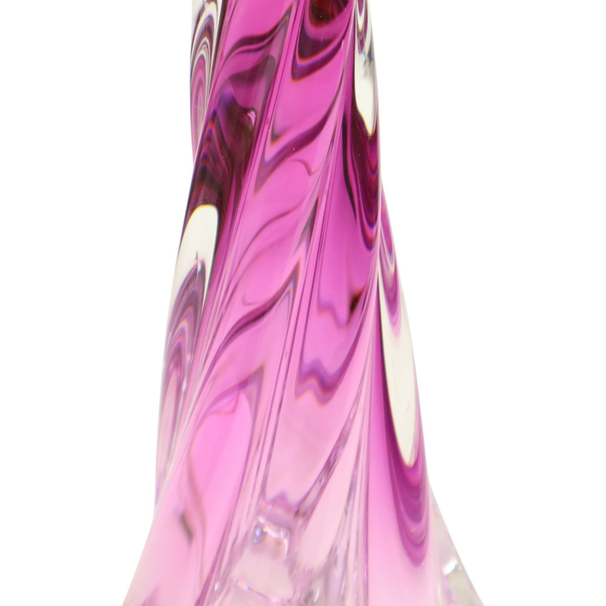 Purple Crystal Table Lamp Val Saint Lambert Swirl Sixties