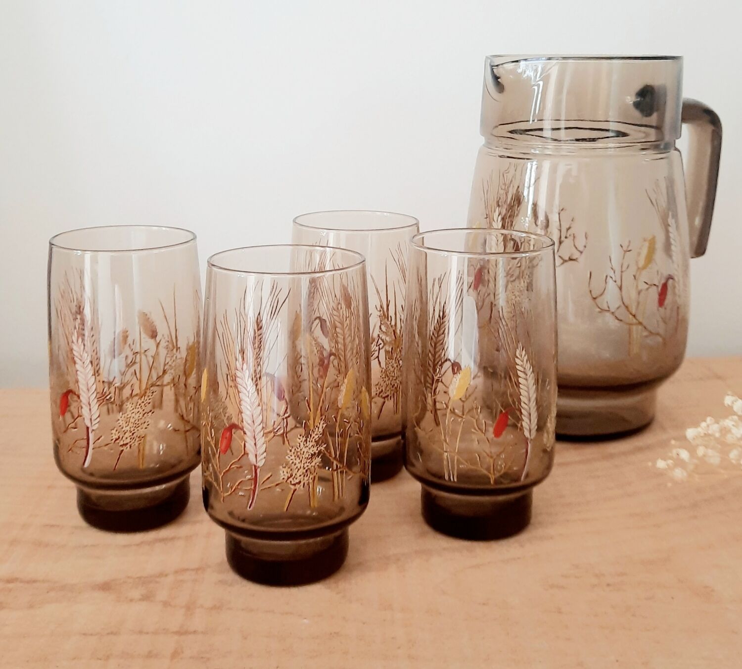 Vintage smoked glass decanter