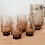 Vintage smoked glass decanter