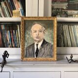 Portrait of a man in a suit, oil painting on canvas