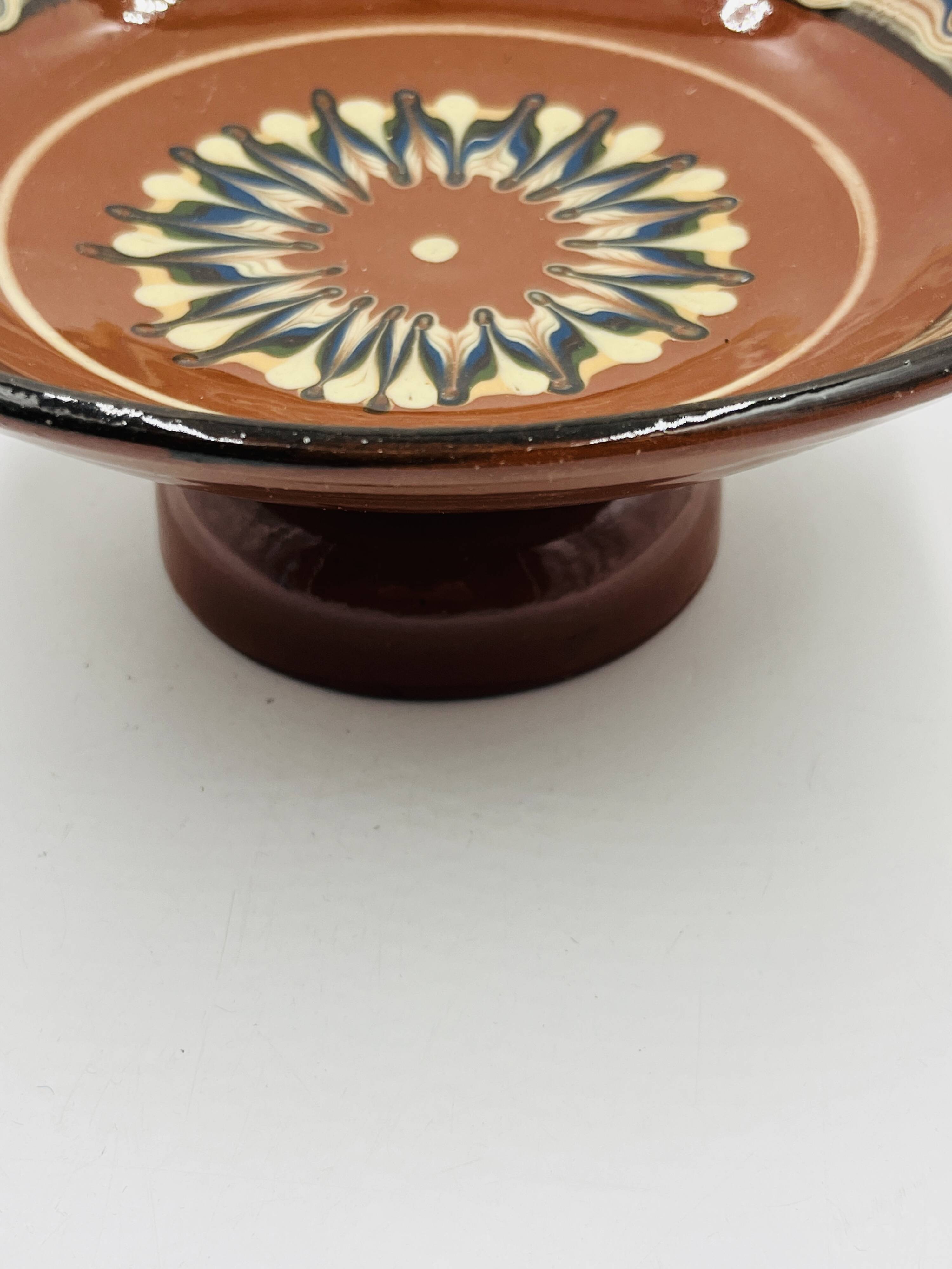 Ceramic footed bowl from Troyan, Bulgaria.