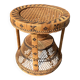 Vintage wicker and rattan stool from the 70s Emmanuelle.