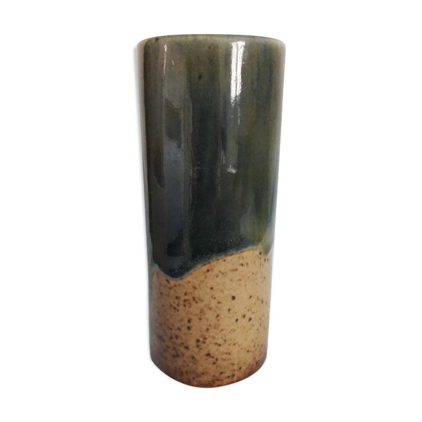 Signed sandstone roll vase