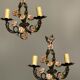 Vintage tole porcelain sconces 1960s