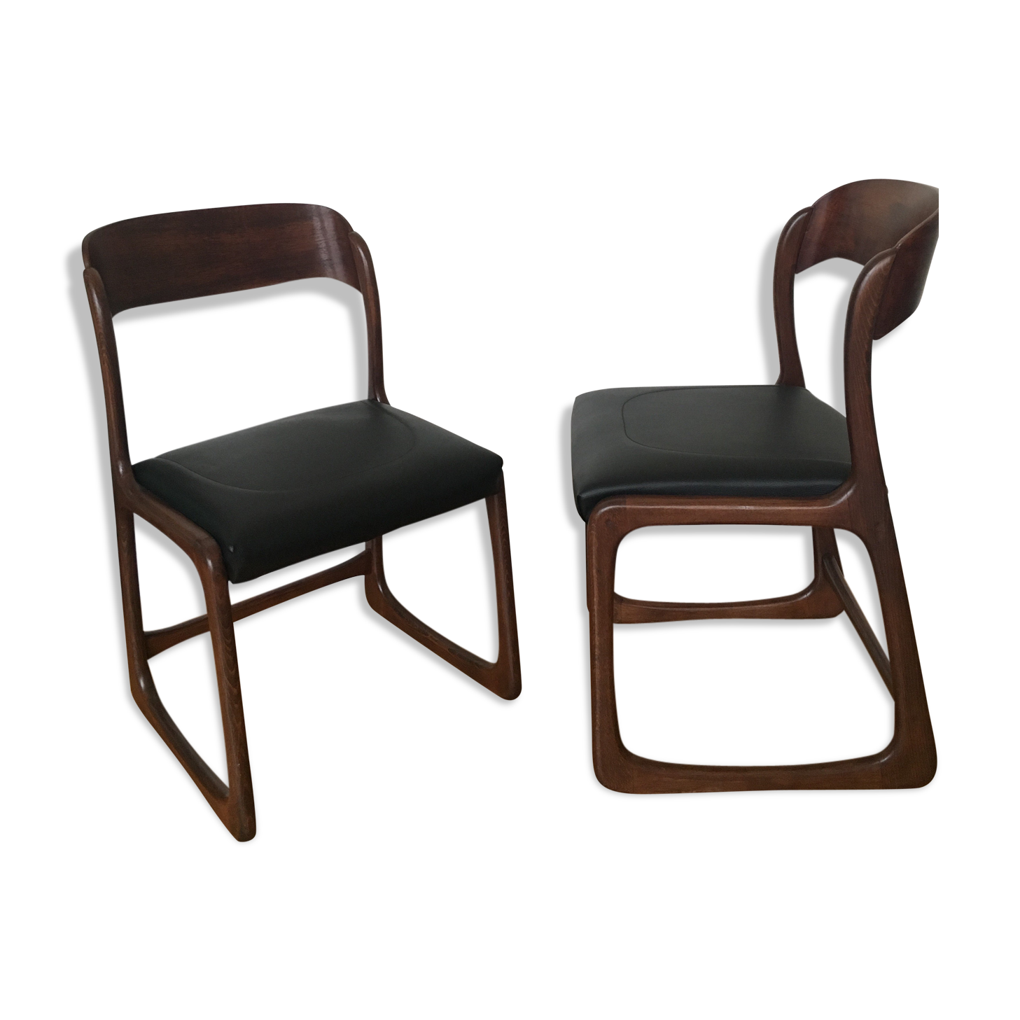 Pair of baumann model sled or sledge chairs year 60
