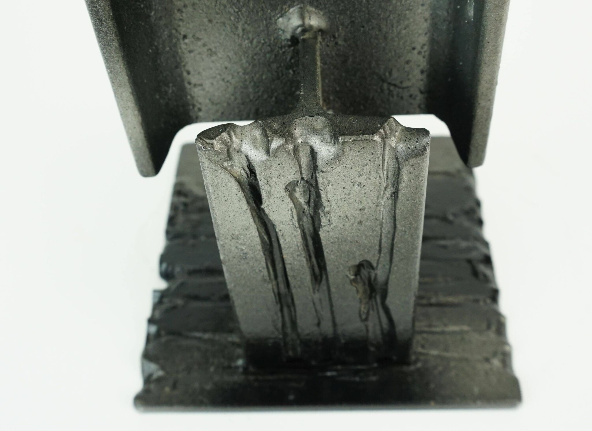 Mid century modern brutalist design iron candle holder