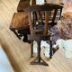 Ensemble de 5 chaises en bois, travail artisanal