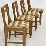 Raphael Oak and Fabric Dining Chairs by Guillerme et Chambr