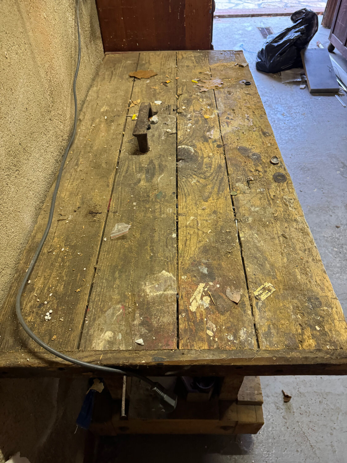 Small old carpenter's workbench