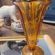 60's amber glass vase