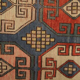 Antique Caucasian Kazak Rug From Azerbaijan 1900s- 117x240cm