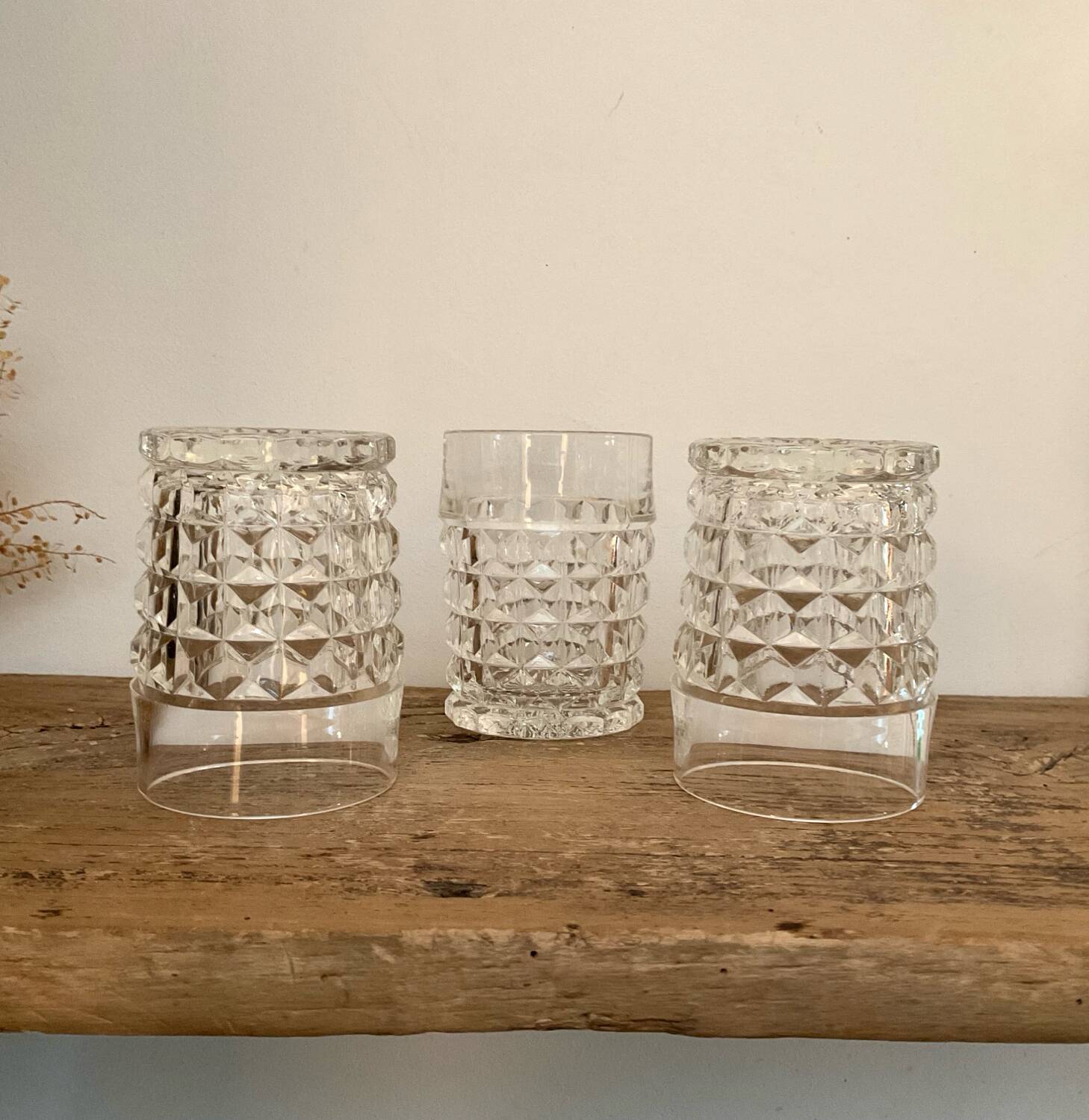 6 vintage whisky glasses