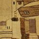 Tapestry in jute year 70 Boat and house