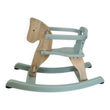 Wooden and celadon green rocking horse