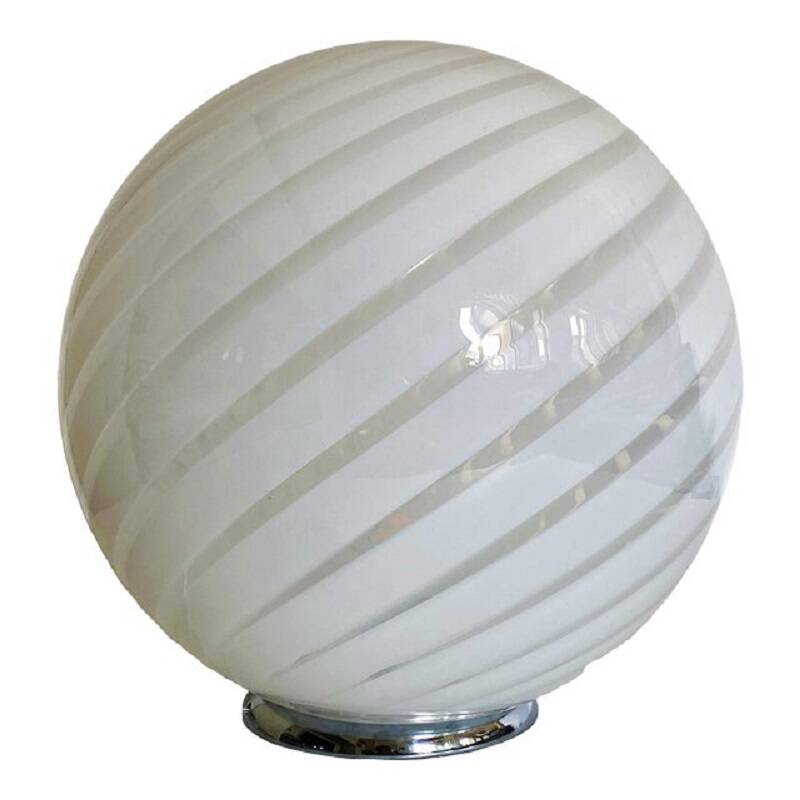 Contemporary Murano Style Spiral White Murano Glass Table Lamp