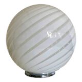 Contemporary Murano Style Spiral White Murano Glass Table Lamp