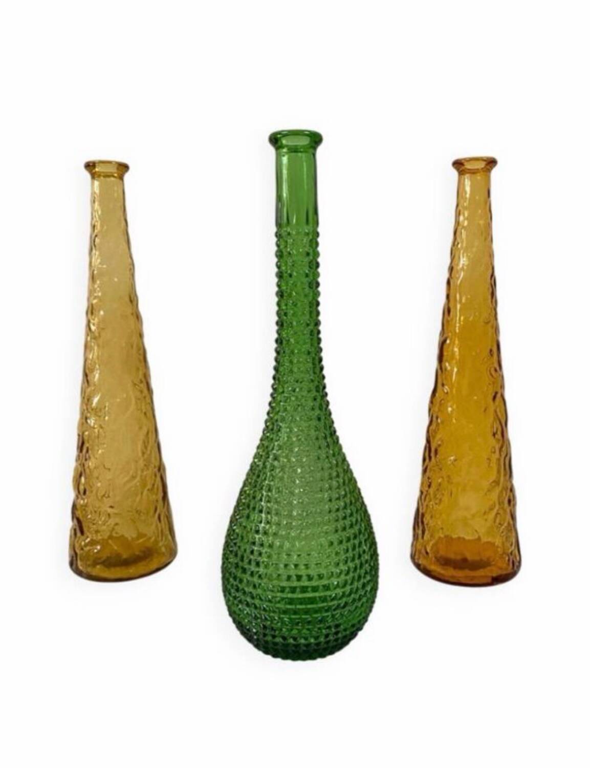 Green carafe Empoli Italy with diamond points - 1960