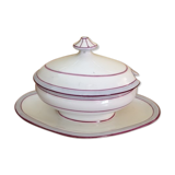 Saucière on its frame with lid