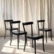 Set of four black Moser 1-250 wooden dining chairs, Werner Max Moser design