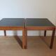 Pair of Mid century Teak and black Top Side Tables 1960s