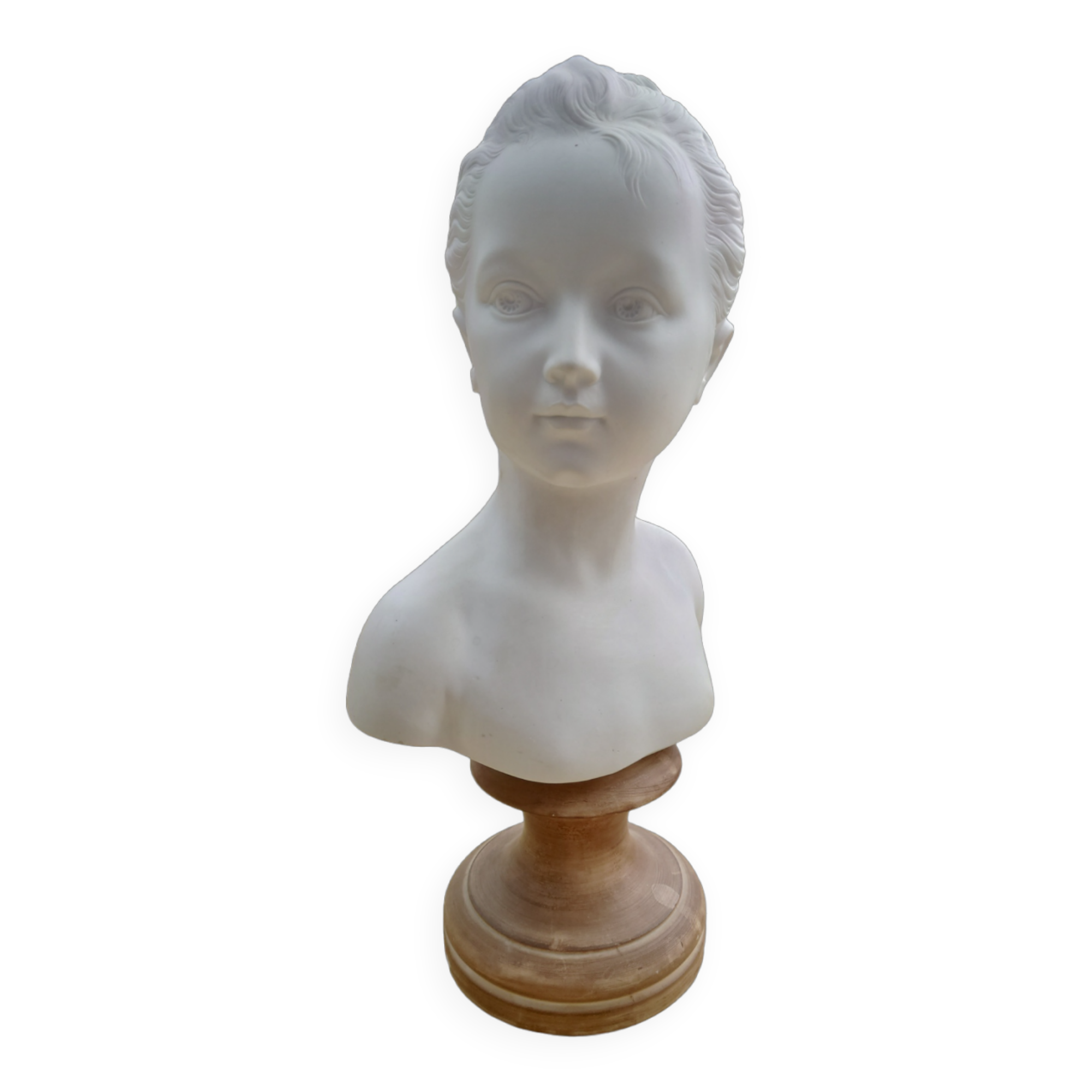 Biscuit bust louise Brongniart signed MNP Limoges XX century