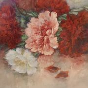 Still life with peonies by Madeleine Renaud (XXth)