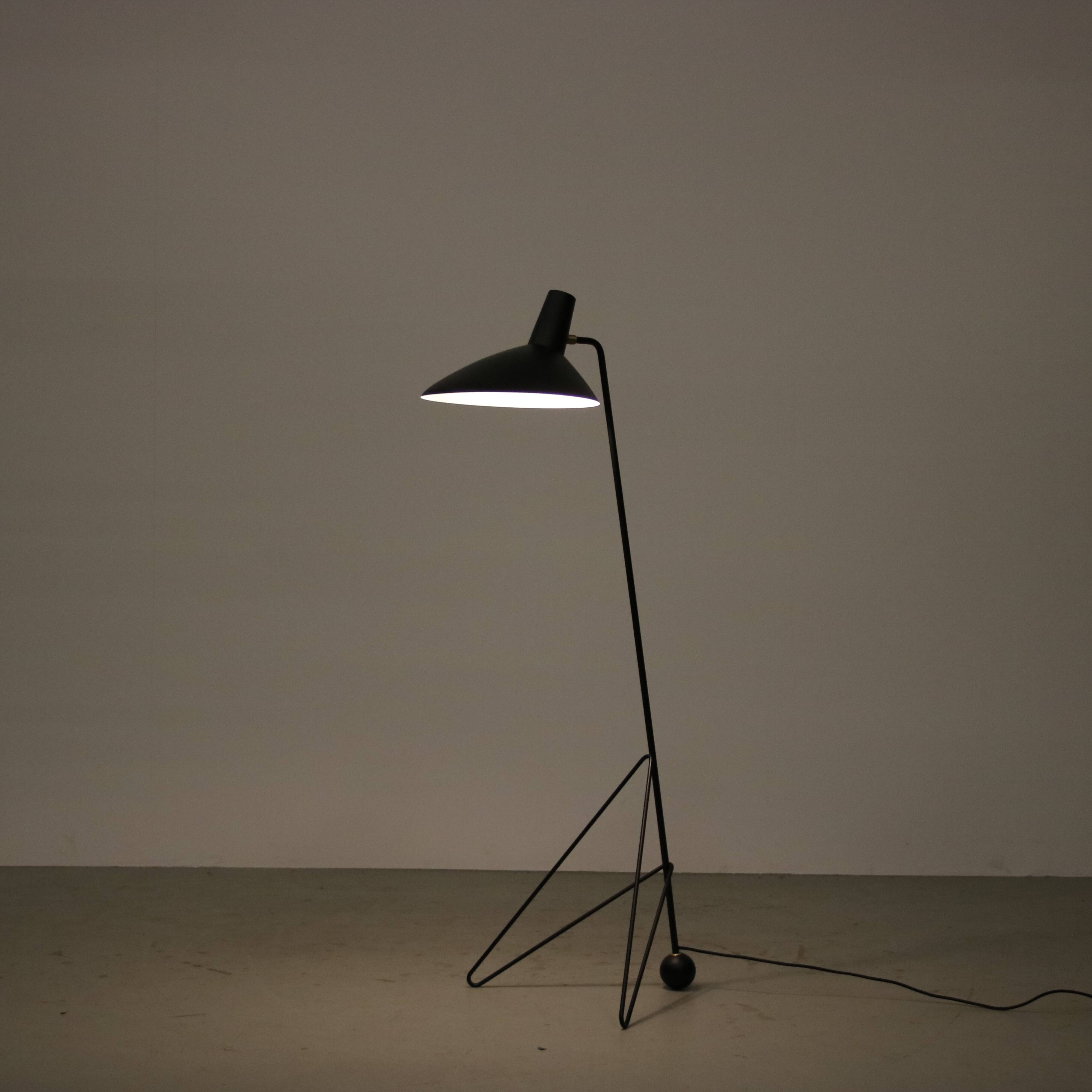 2020s edition of 1950s Floor lamp by Peter Hvidt and Olga Molgaard for & Tradition, Denmark