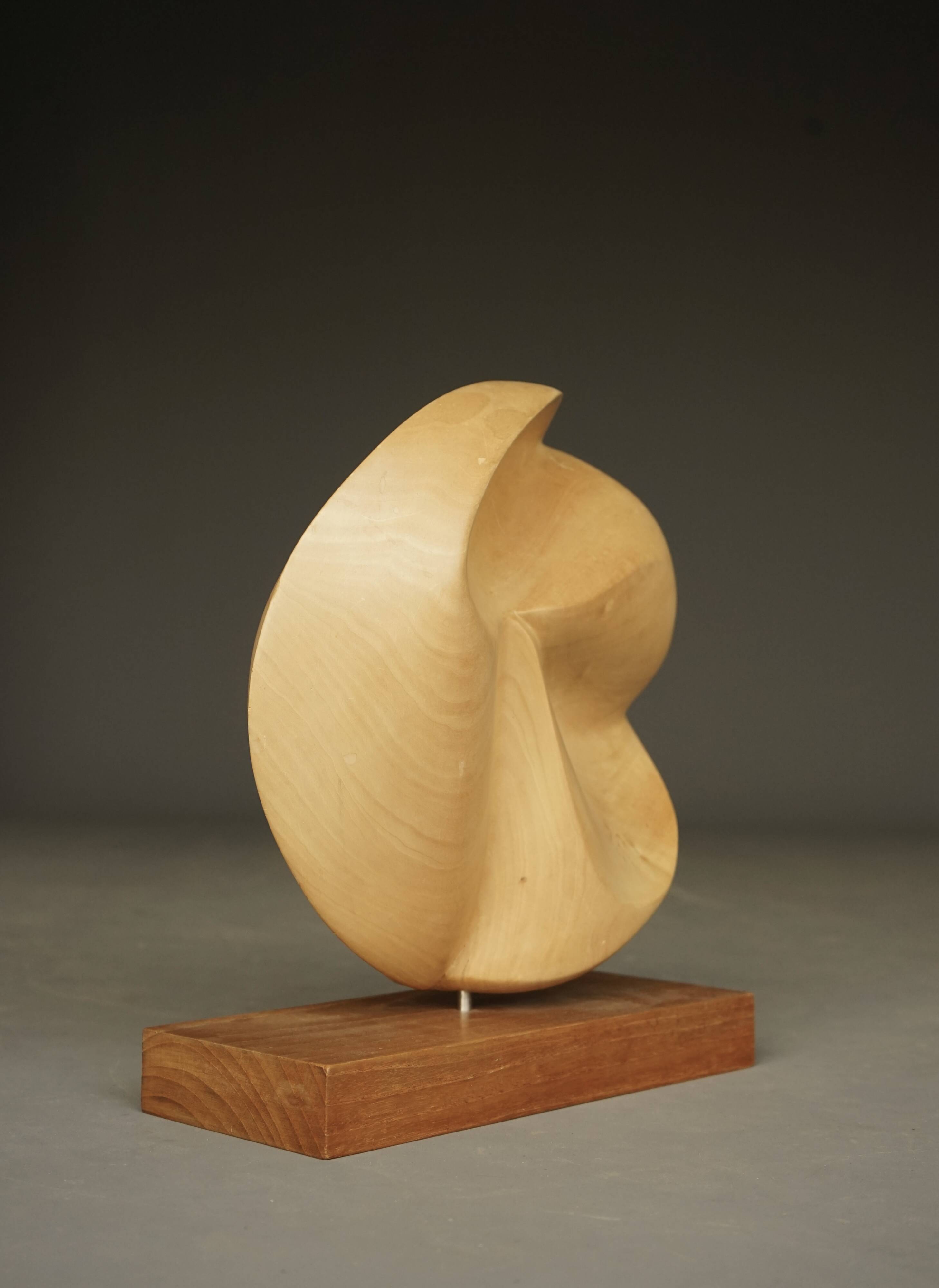 1980s carved applewood Abstract Sculpture