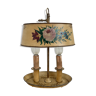 Lampe bouillotte style louis xvi fin XIXème début XXème, abat-jour, peint à la main