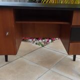 Vintage desk three drawers and a door with shelf