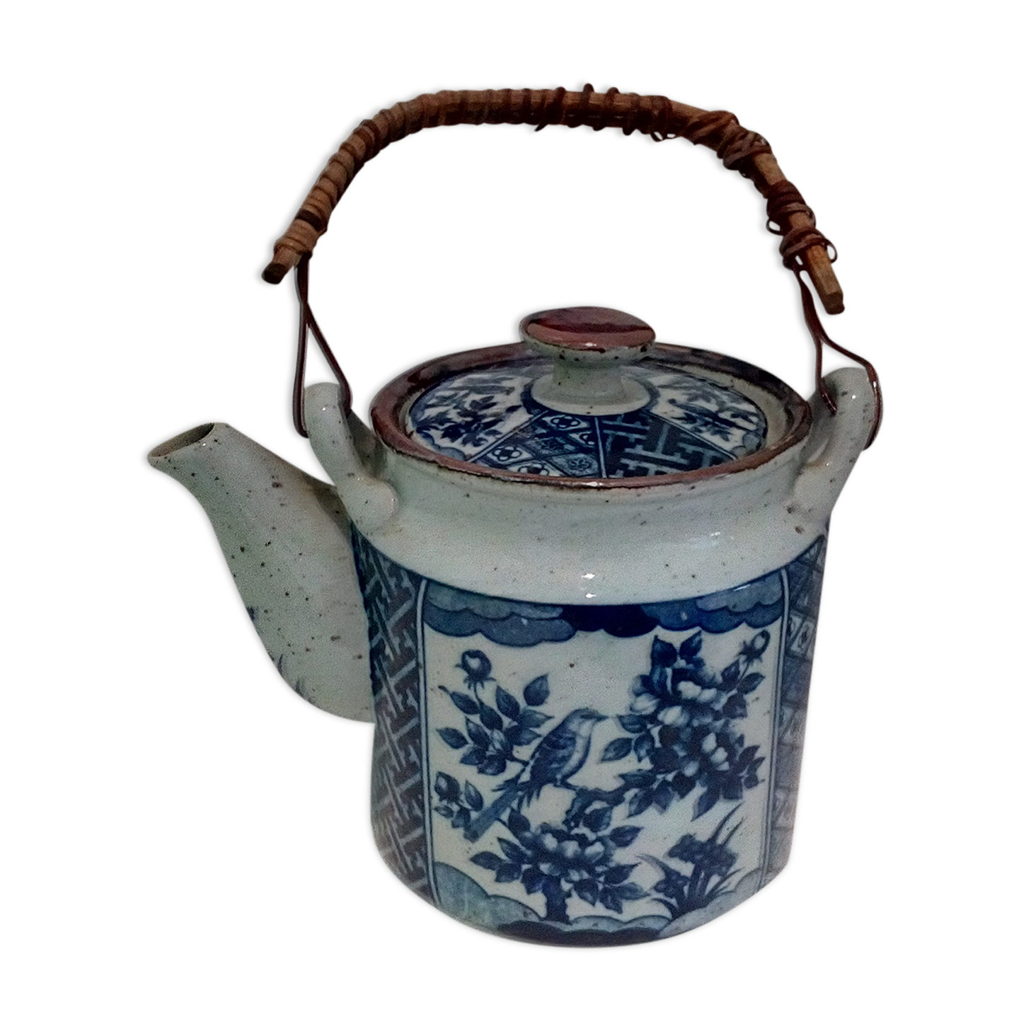 Enamelled stoneware teapot