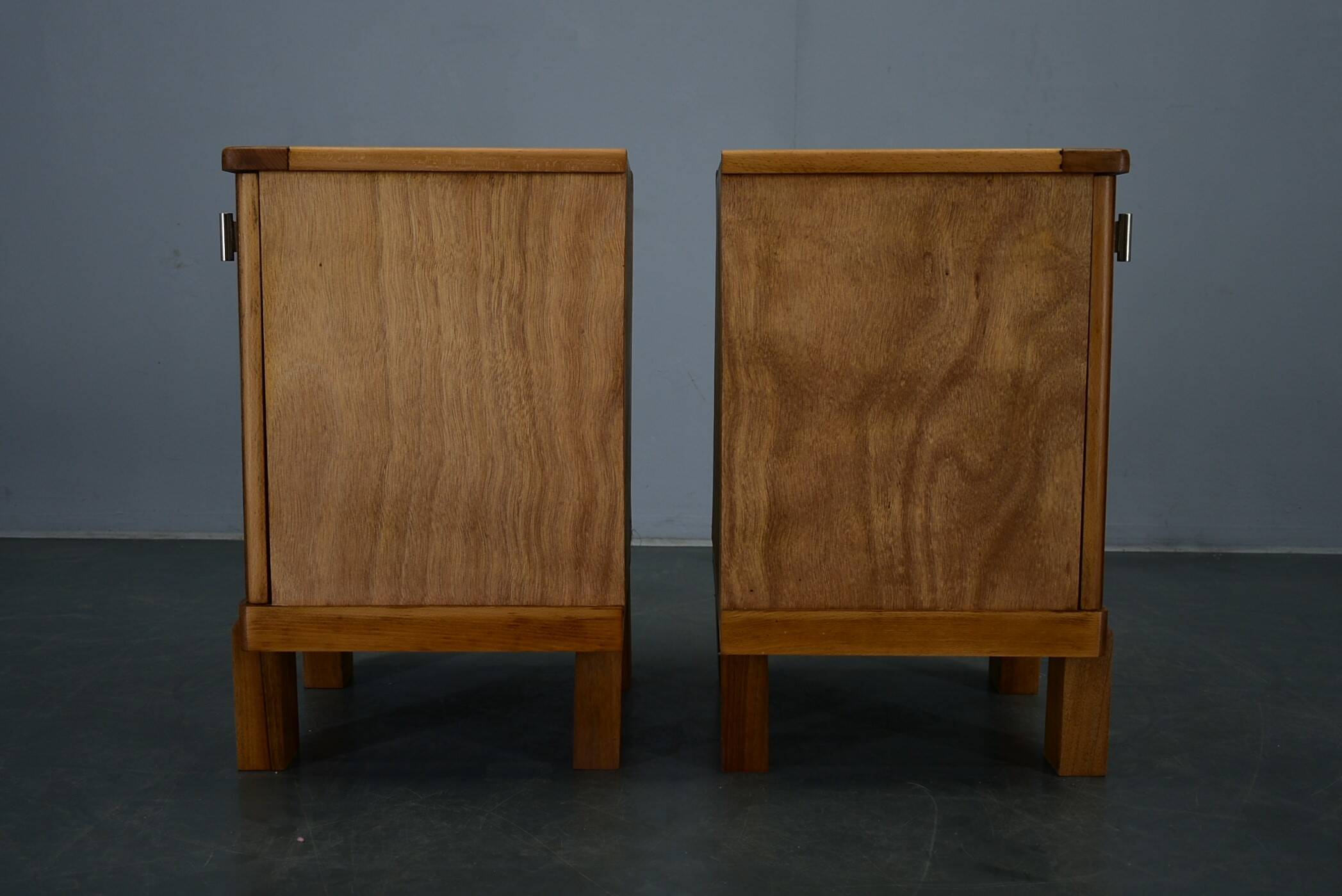 1935s pair of rare Art Deco bedside tables, Czechoslovakia