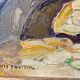 Painting signed Louis PASTOUR 1876-1948 View of the bridge of Sospel (Provence)