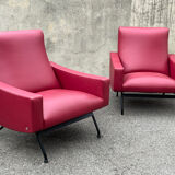 Pair of Gilbert Steiner design armchairs, Galion model, published by Steiner