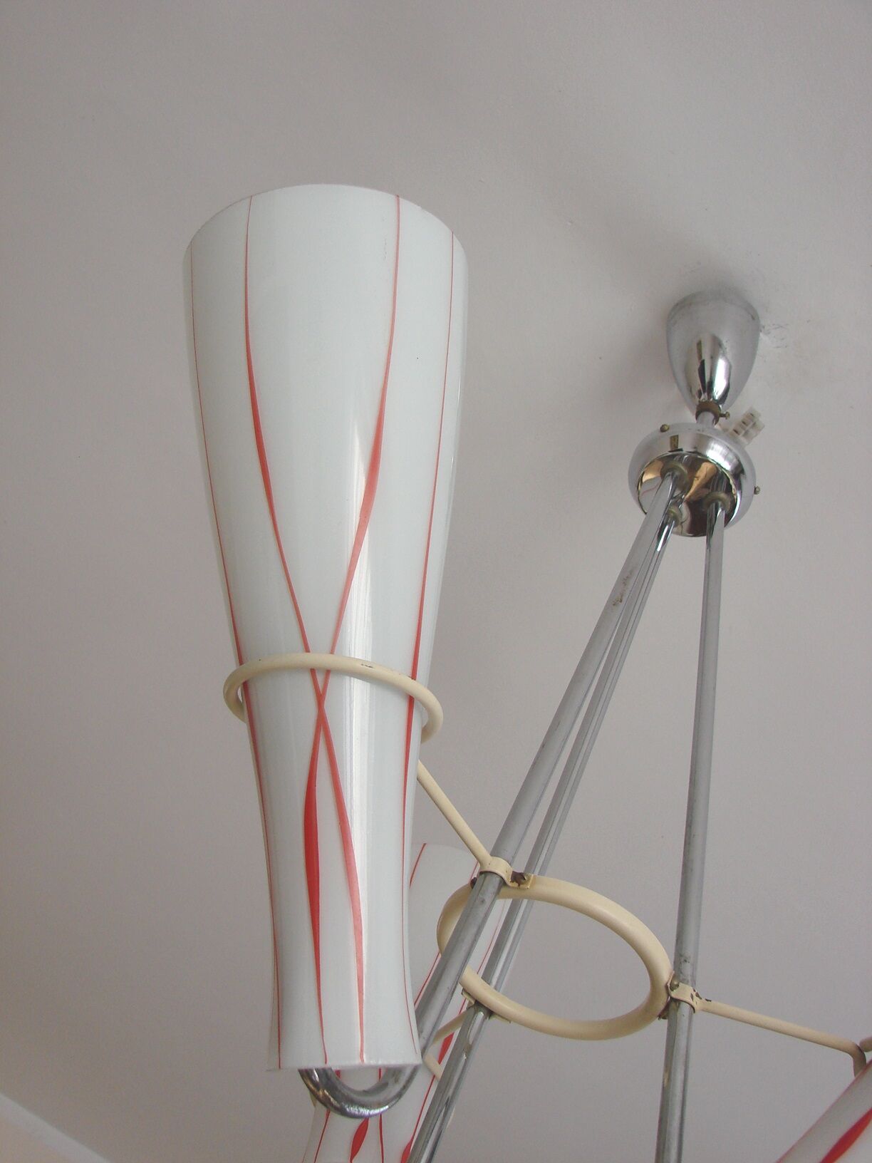 Nickel-plated chandelier Zukov, 1970s