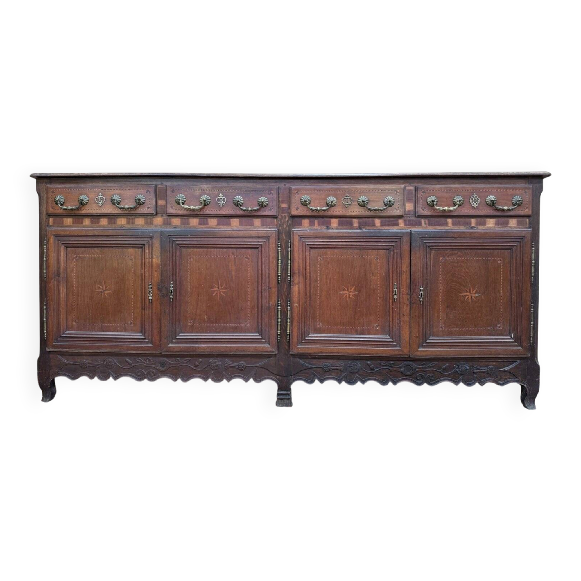 Enfilade Style Louis XV – Chêne Massif & Marqueterie – XVIIIe