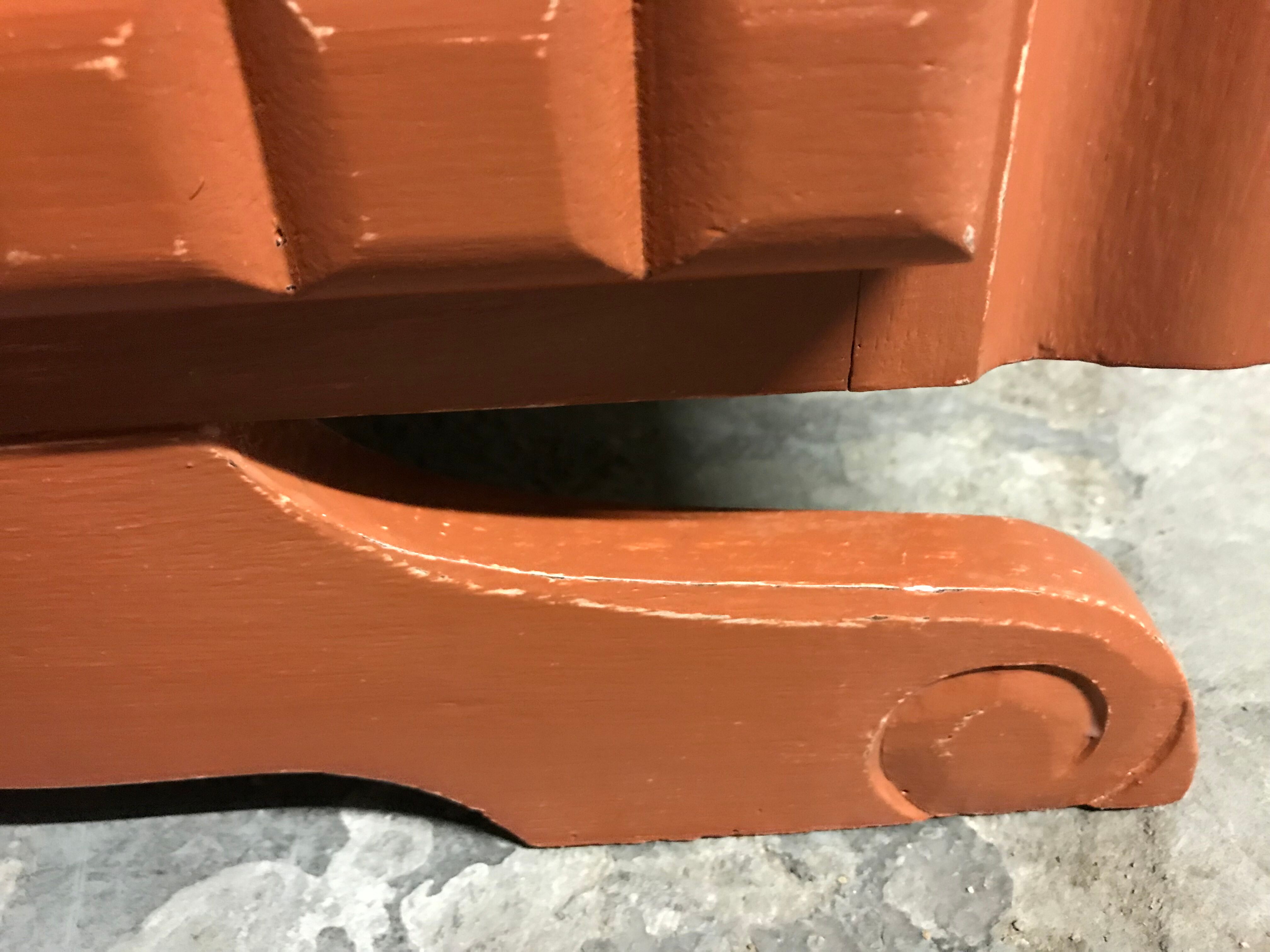 Chest of drawers time Art Deco ochre / renovated orange