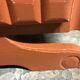 Commode époque Art Déco ocre orange rénovée