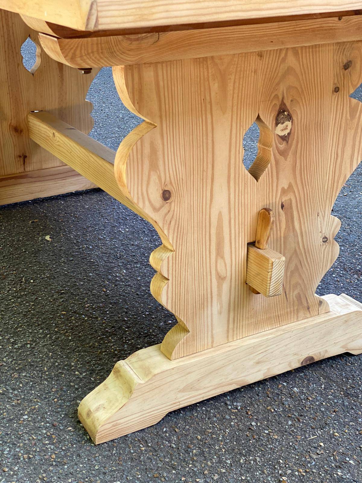 Renovated monastery farmhouse table in 20th century pine wood 180cm