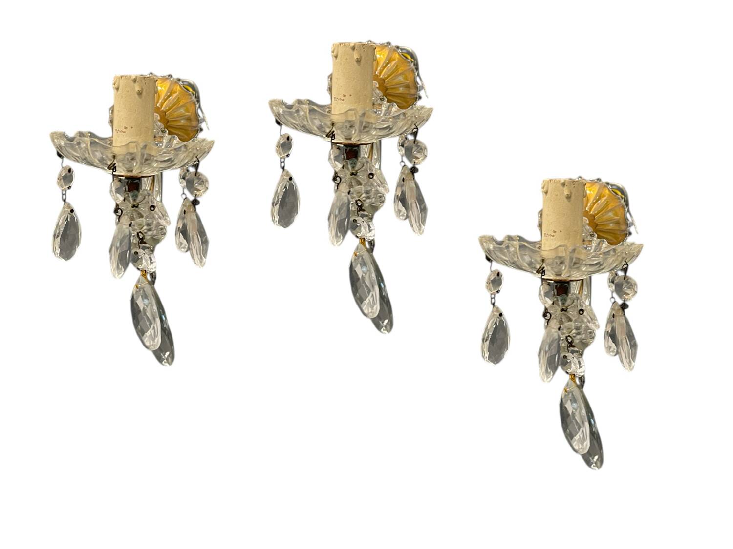 Crystal Maria Teresa Sconces Set of 3 1950’s