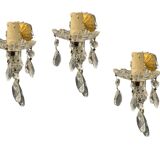 Crystal Maria Teresa Sconces Set of 3 1950’s