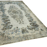 Hand-knotted antique turkish 1970s 173 cm x 284 cm blue carpet