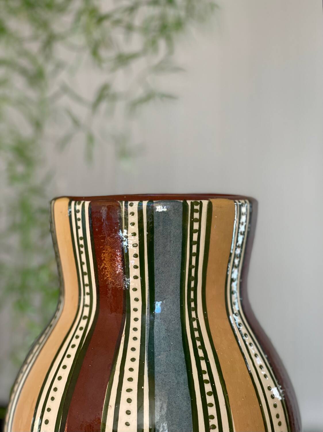 Glazed earthenware vase